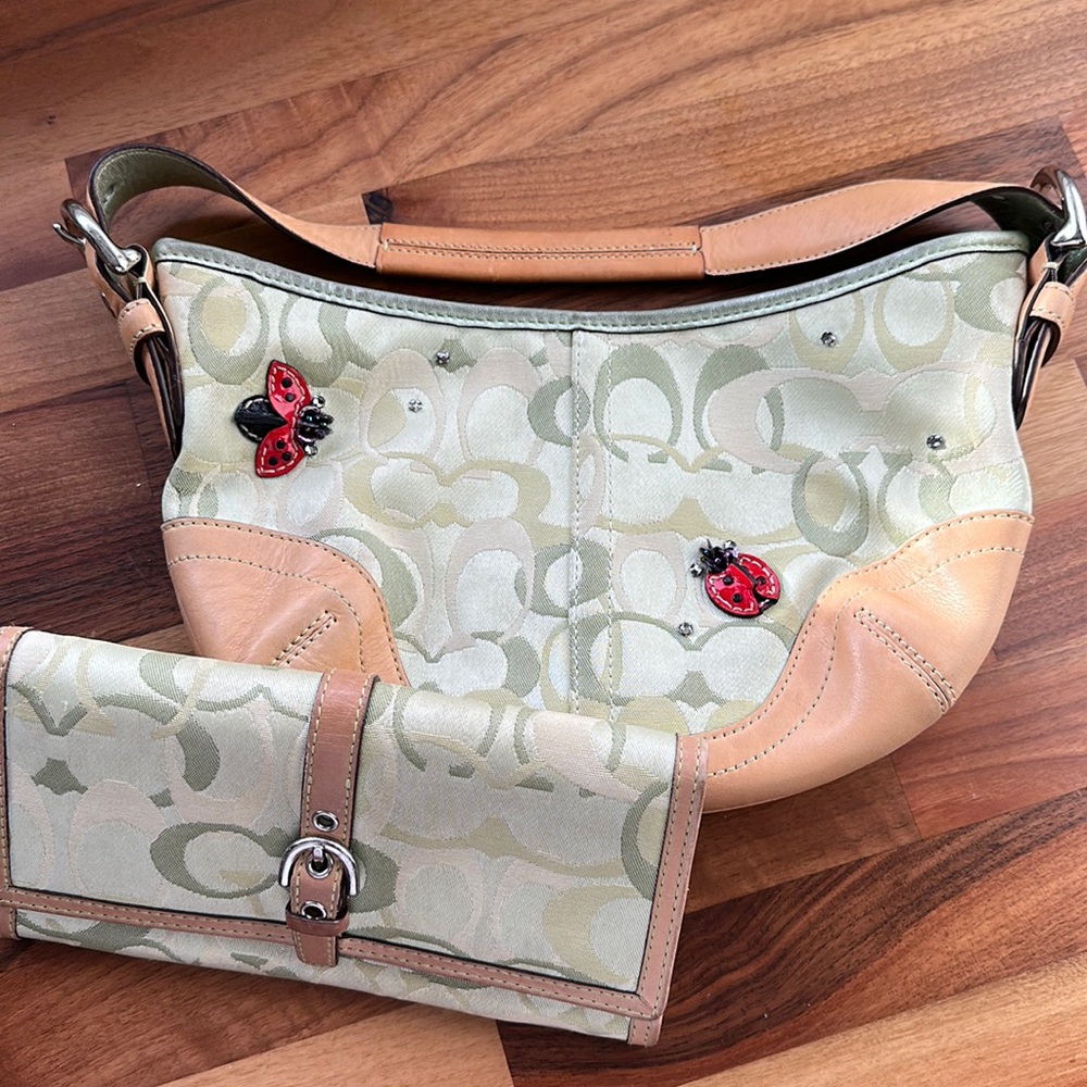 Ltd ed coach ladybug wallet and purse set